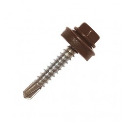 Кровельный саморез окрашенный RAL 8017 (коричневый) 4,8х35 (дерево) (250 шт/уп) Тайвань